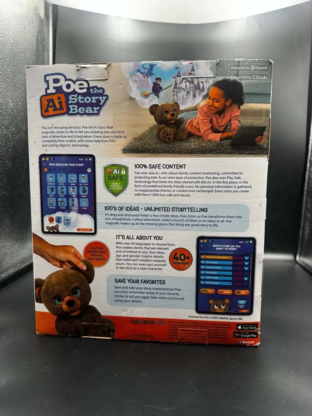 PLAi Poe the AI Story Bear Interactive Plush Toy